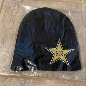 Rockstar athlete only beanie black yellow
